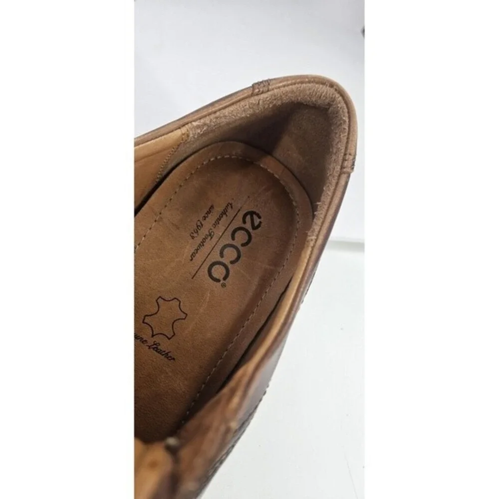 Ecco Calcan Shoes Men's Size 41 /~7 Apron Toe Derby Business Lace up Dress Brown